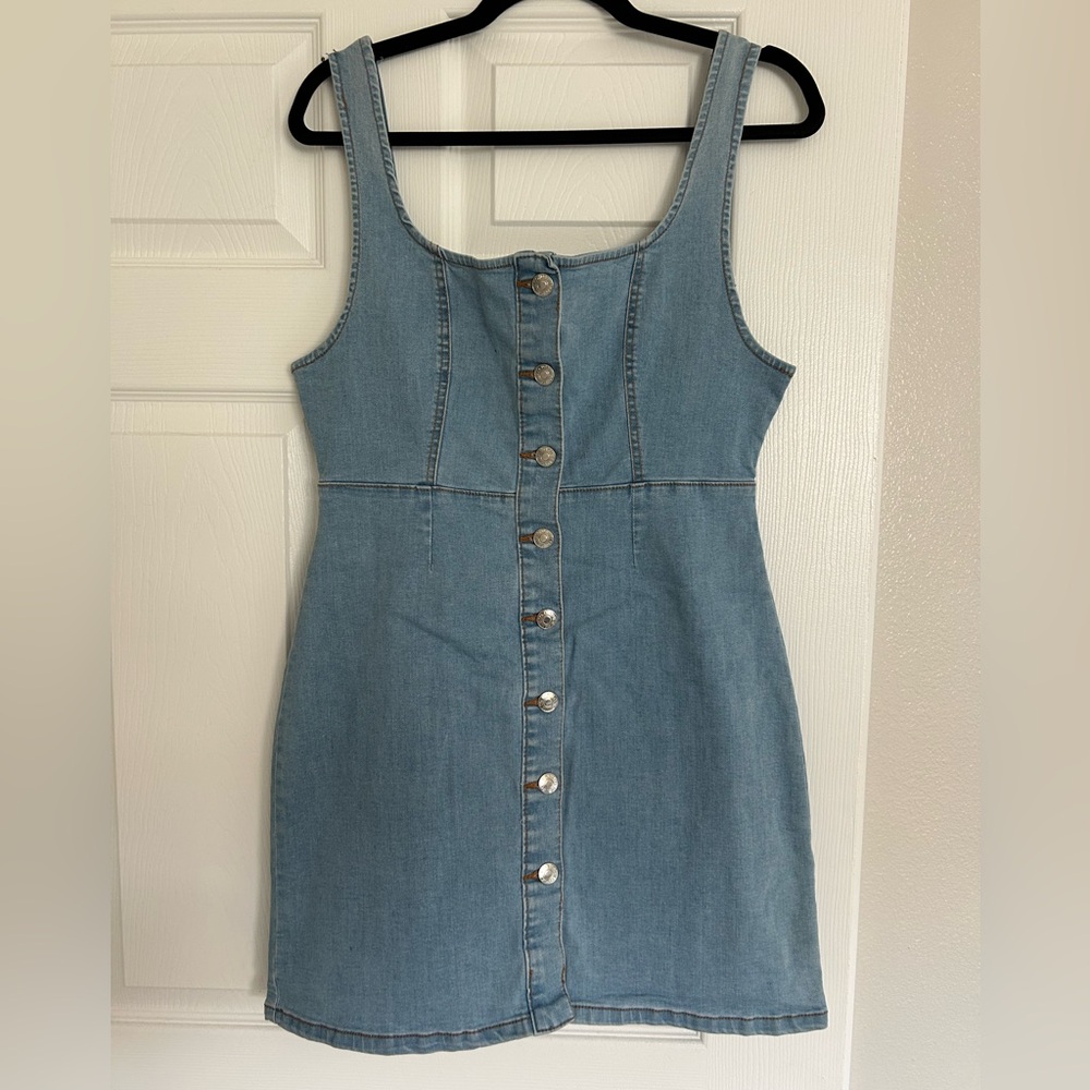 Denim Co. Denim Button-up Mini Dress